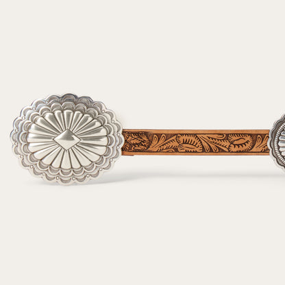 Southwestern Tooled Concho Belt | Stetson Brown
