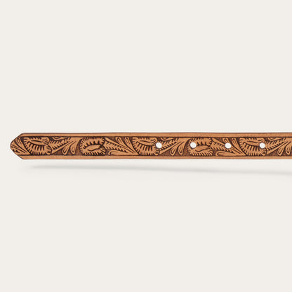 Southwestern Tooled Concho Belt | Stetson Brown