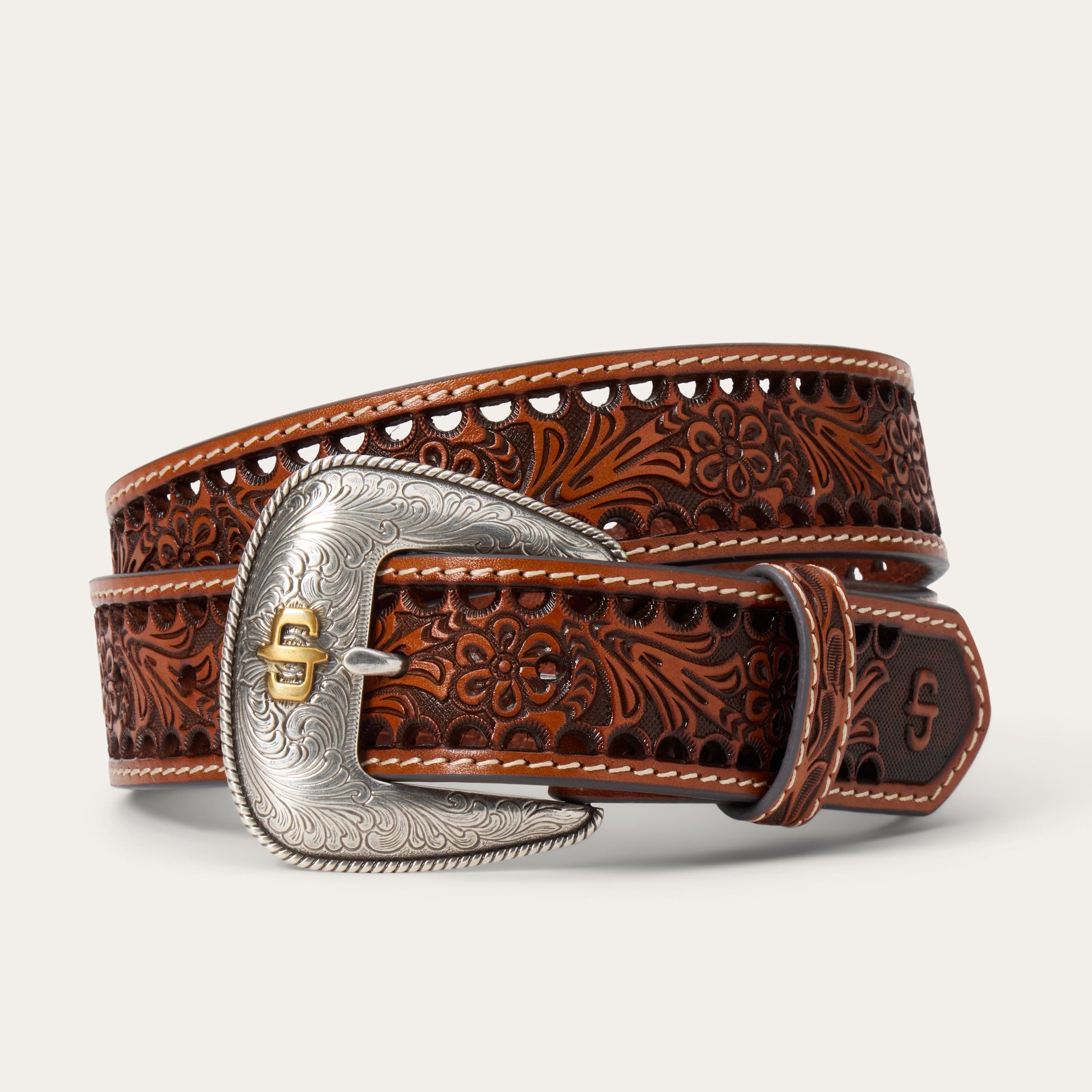 Women's Tooled Belt | Stetson Natural