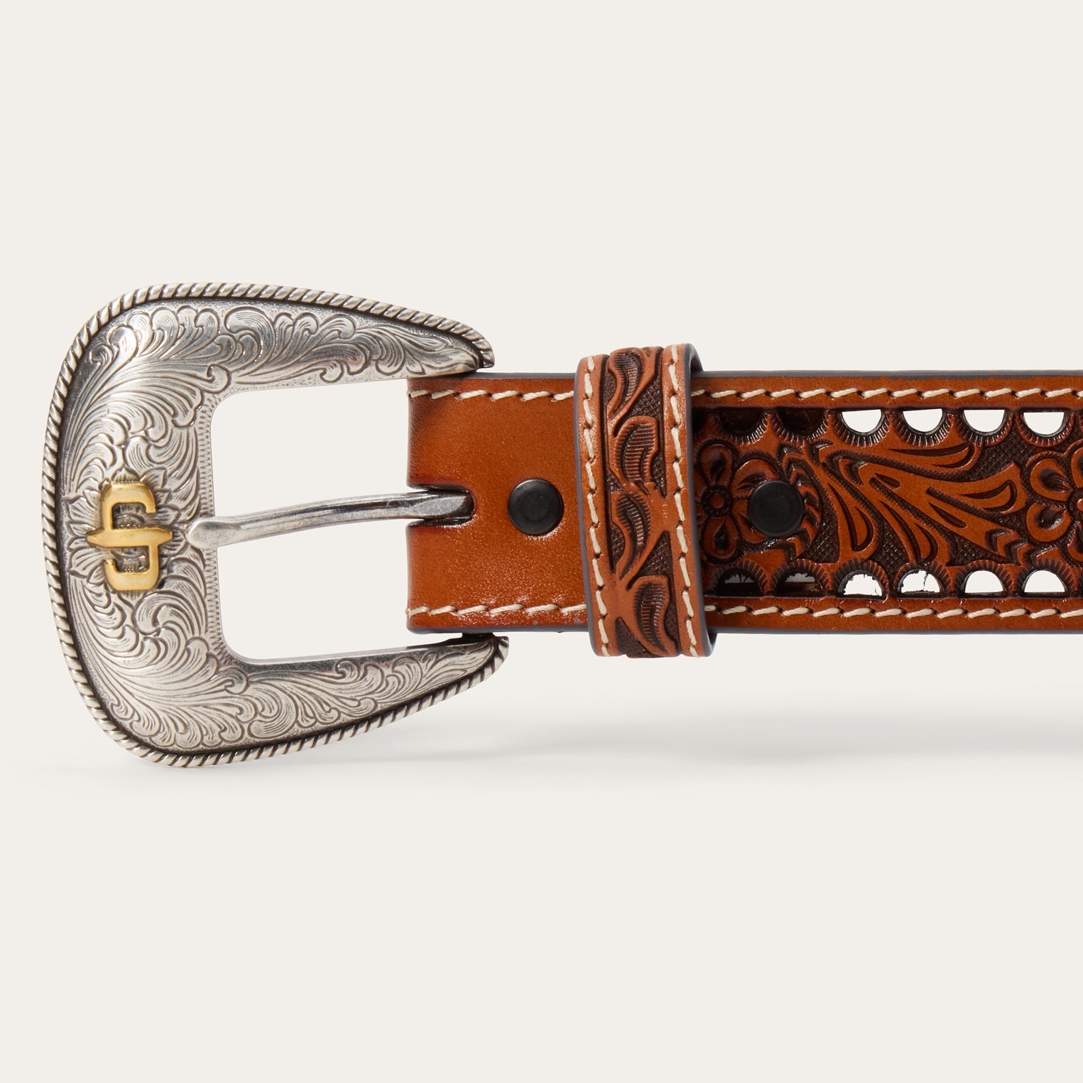 Women's Tooled Belt | Stetson Natural
