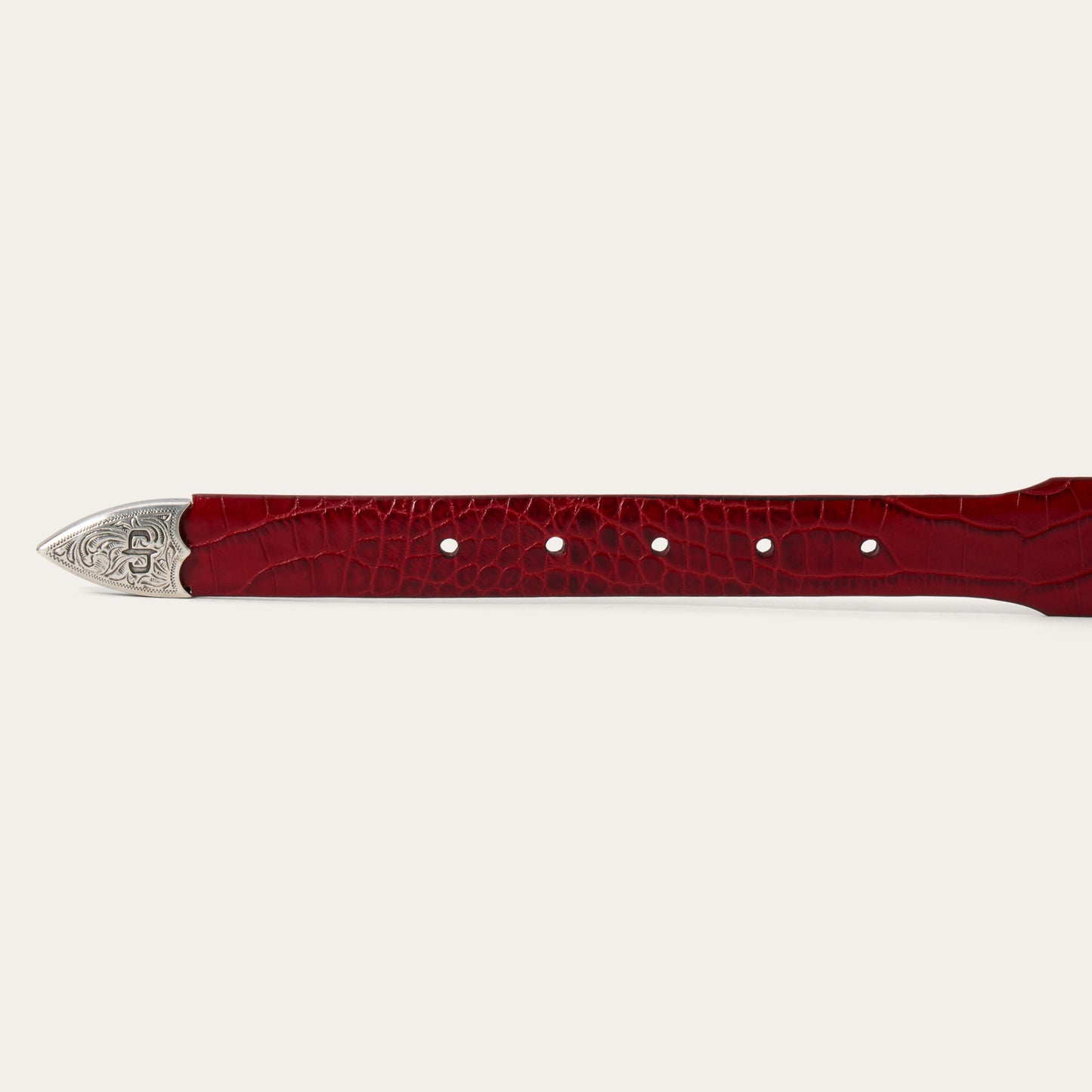 Croco Print Tapered Belt | Stetson Red