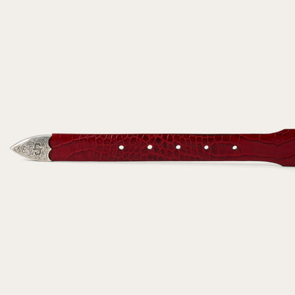 Croco Print Tapered Belt | Stetson Red