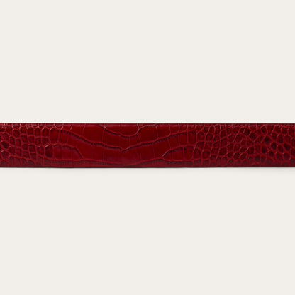 Croco Print Tapered Belt | Stetson Red