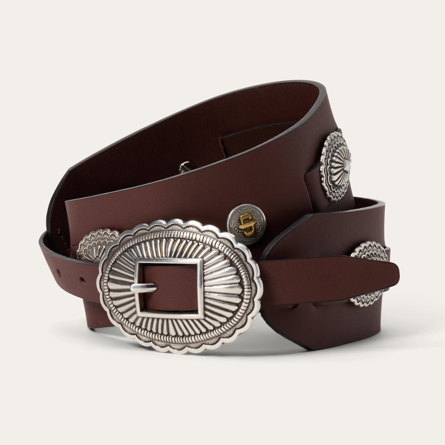 Southwestern Concho Wide Belt | Stetson Brown