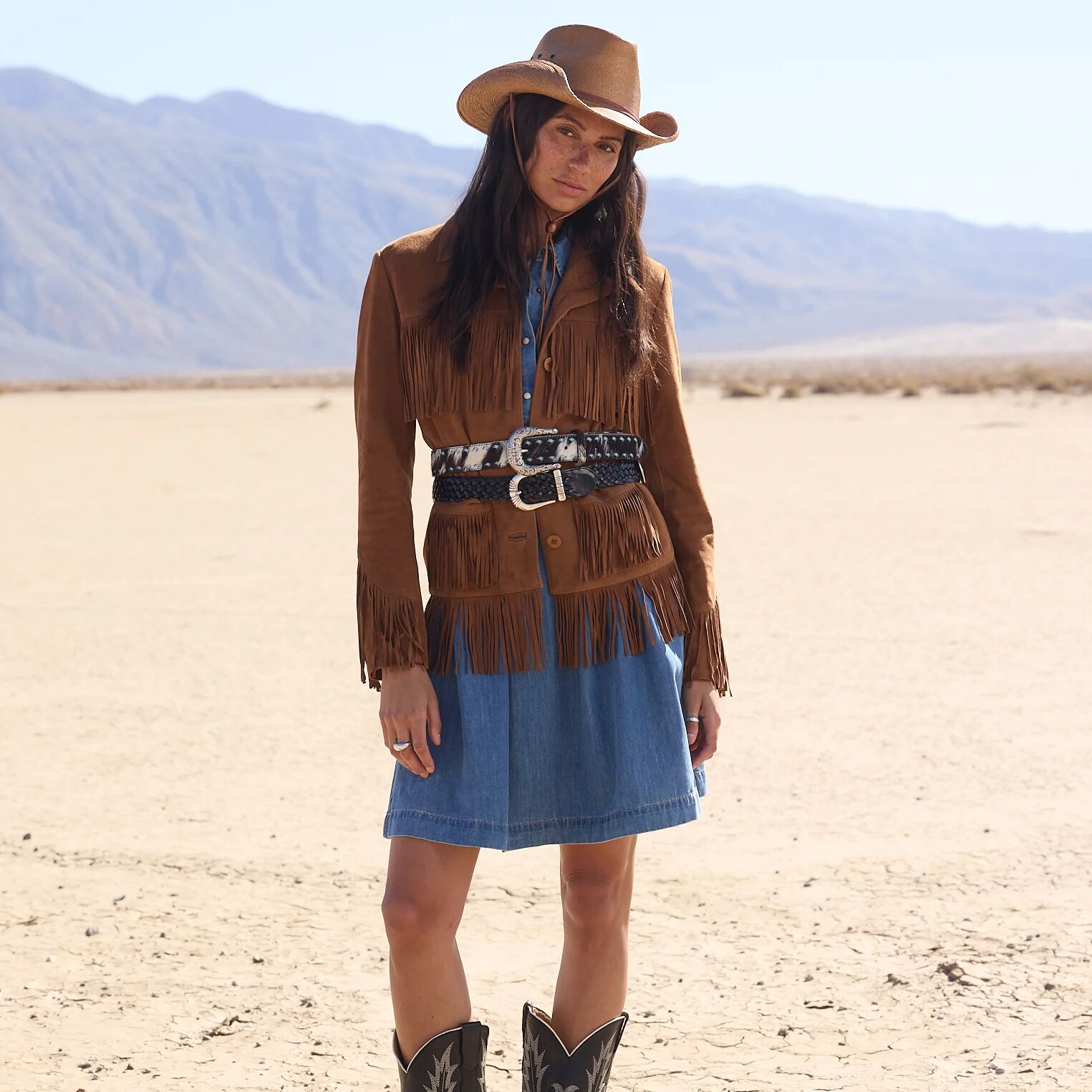 Hair-On-Hide Laced Belt | Stetson Black / White