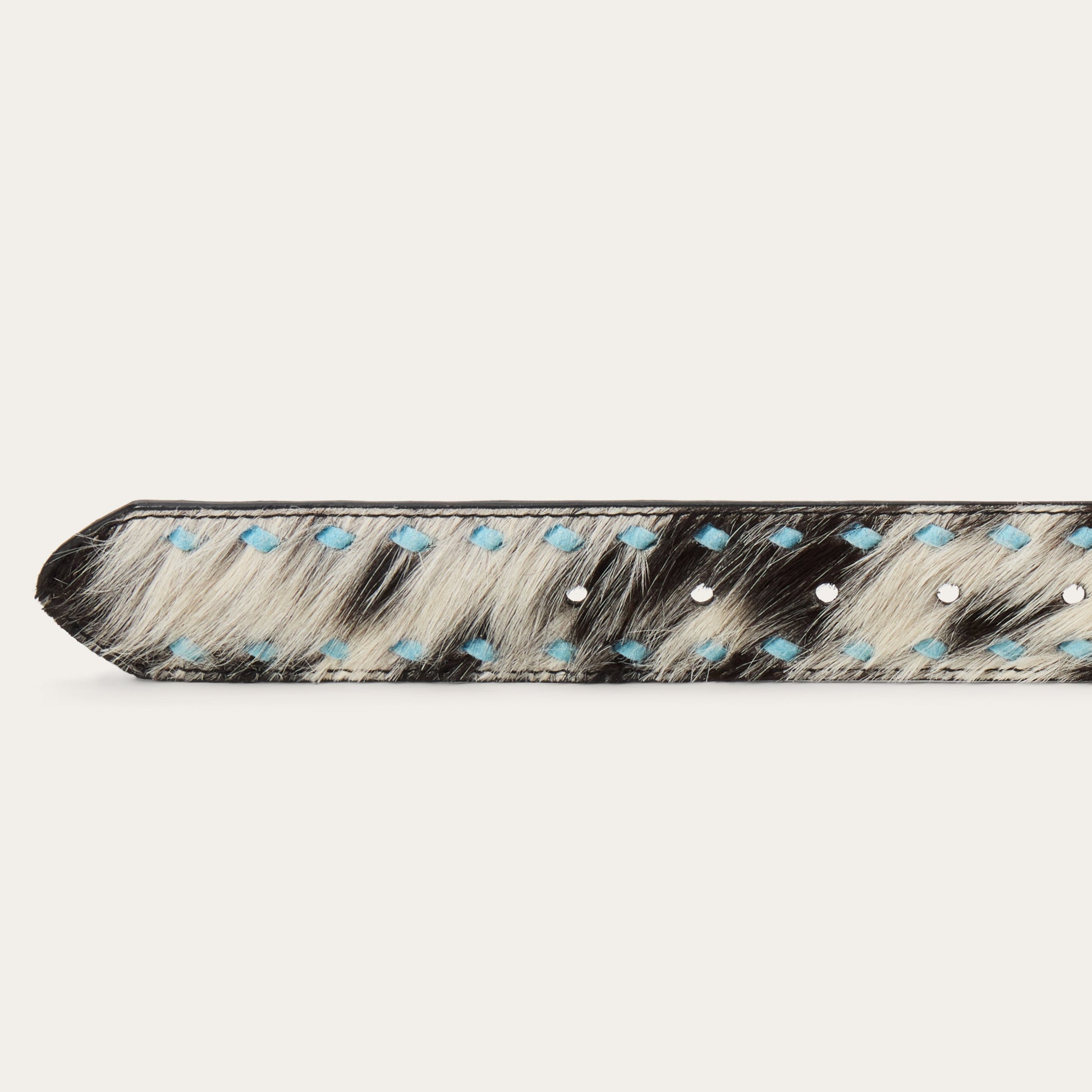 Hair-On-Hide Laced Belt | Stetson Black / White