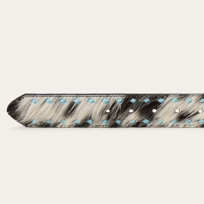 Hair-On-Hide Laced Belt | Stetson Black / White