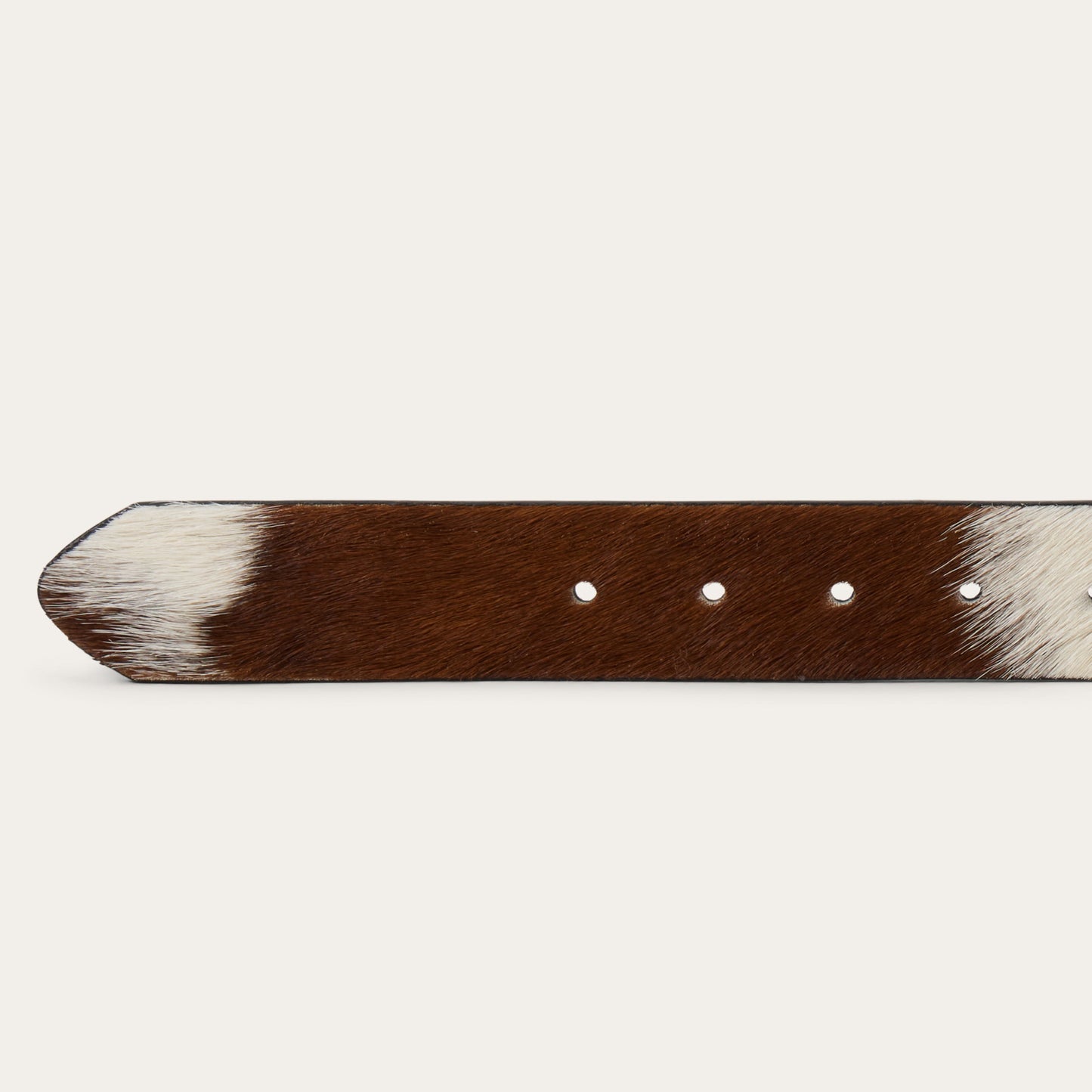Hair-On-Hide Southwestern Buckle Belt | Stetson Brown / White