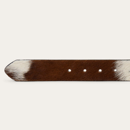 Hair-On-Hide Southwestern Buckle Belt | Stetson Brown / White