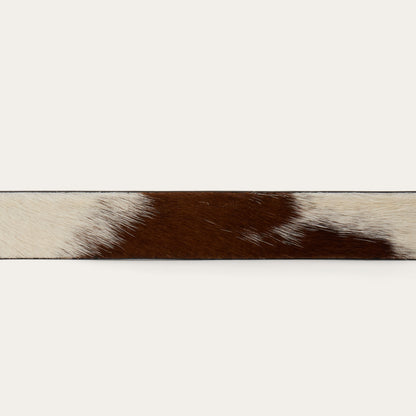 Hair-On-Hide Southwestern Buckle Belt | Stetson Brown / White