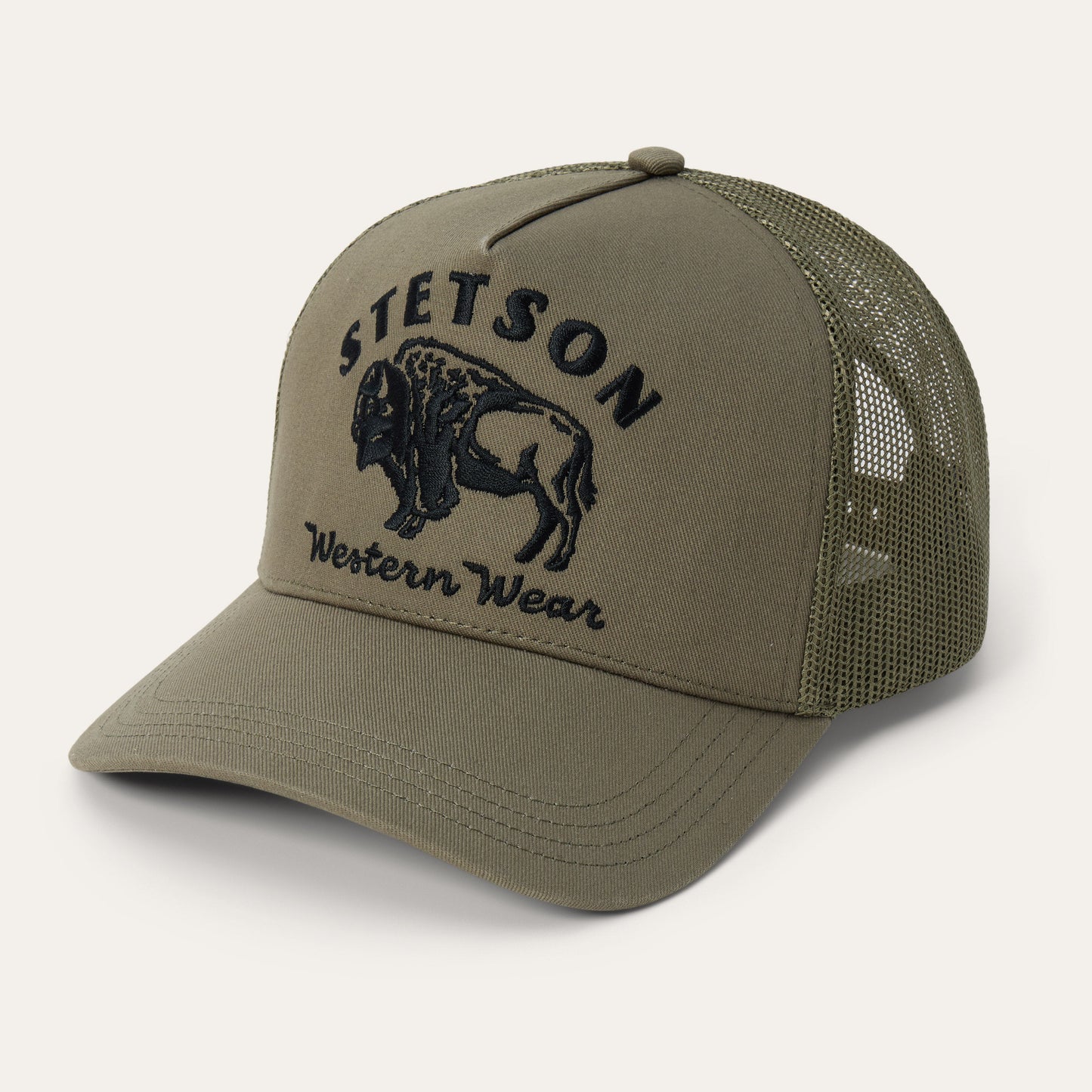 Bison Trucker Hat | Stetson Olive