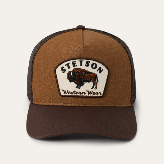 Bison Patch Trucker Hat | Stetson Brown